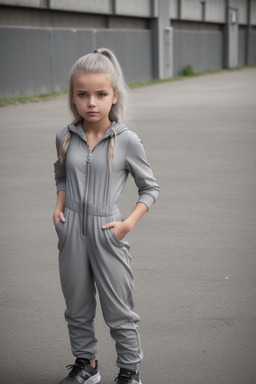 Polish child girl with  gray hair