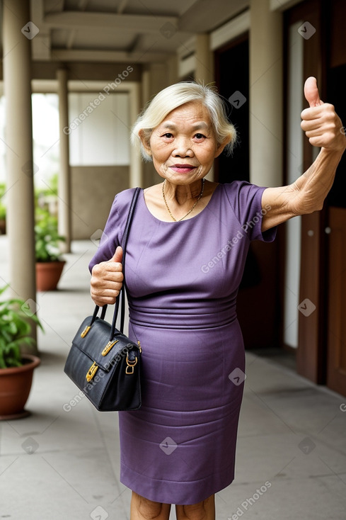 Thai elderly female with  blonde hair