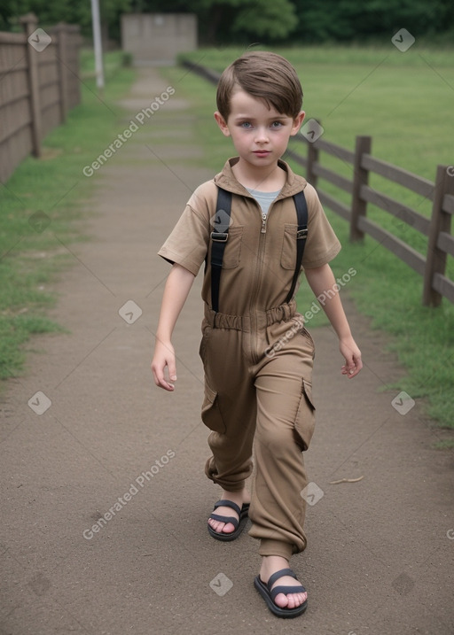 British child boy with  brown hair