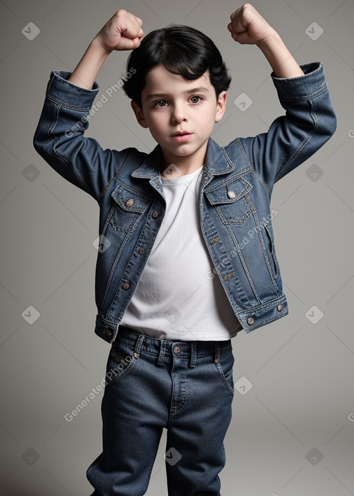 French child boy with  black hair