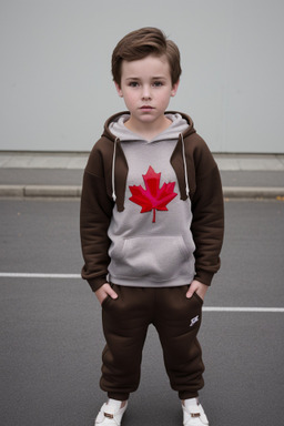 Canadian child boy with  brown hair