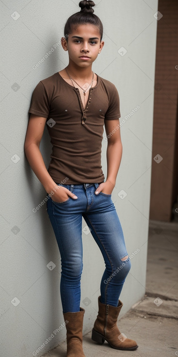 Nicaraguan teenager boy with  brown hair