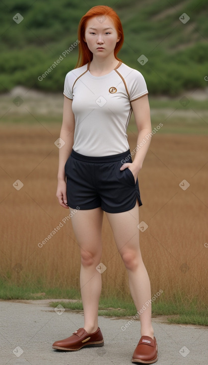 Mongolian adult female with  ginger hair