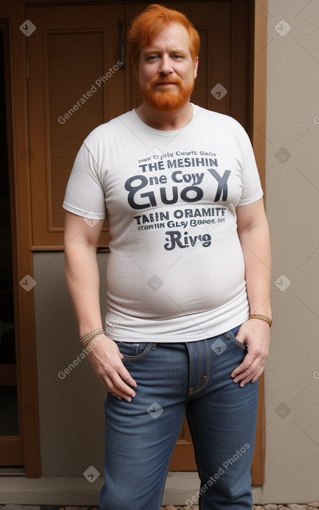 American 45 years male with  ginger hair