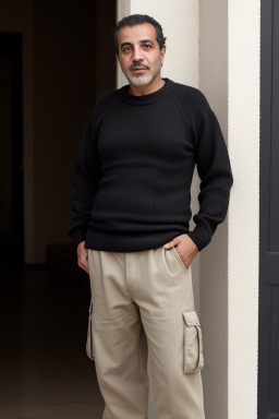 Moroccan middle-aged male with  black hair