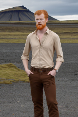 Icelandic adult male with  ginger hair