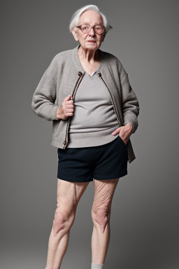 Elderly non-binary with  gray hair