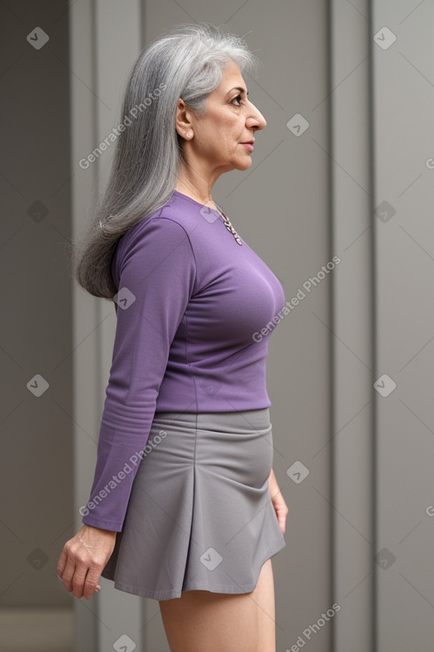 Lebanese 45 years female with  gray hair