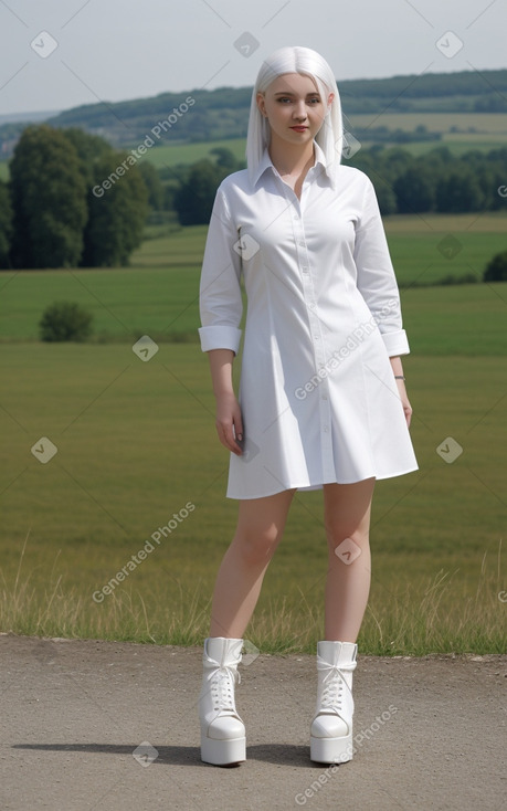 Ukrainian adult female with  white hair