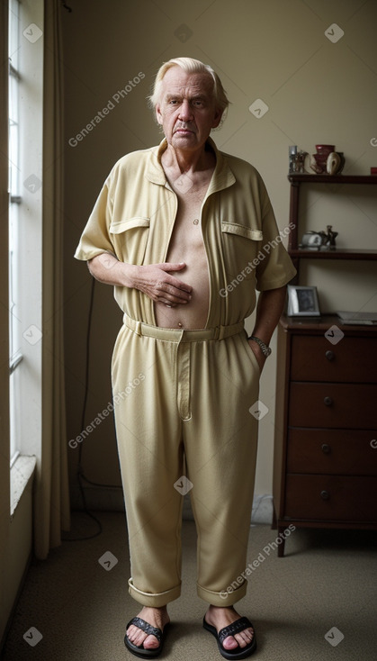 Caucasian elderly male with  blonde hair