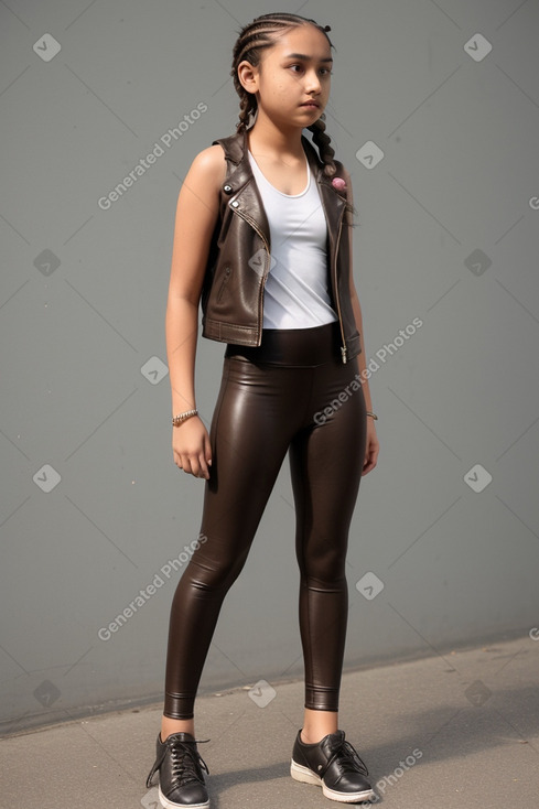 Nepalese teenager girl with  brown hair