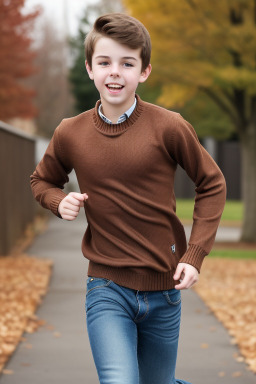 American teenager boy with  brown hair