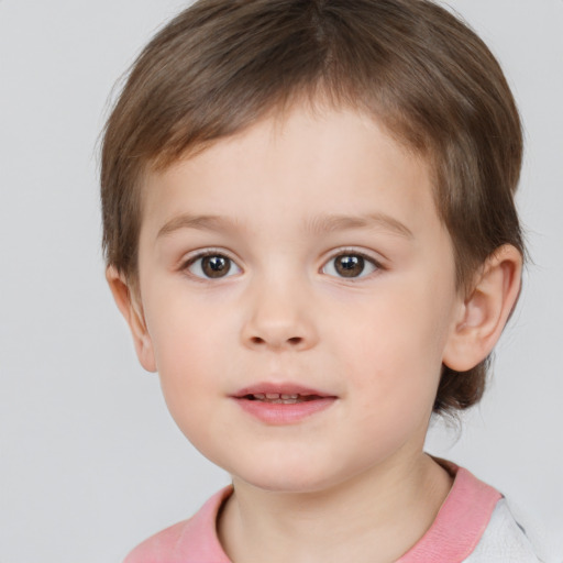 Neutral white child male with short  brown hair and brown eyes