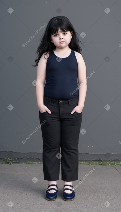 American child girl with  black hair