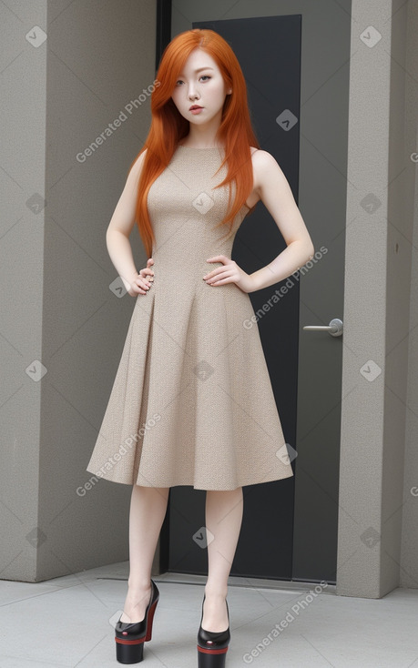 Korean adult female with  ginger hair