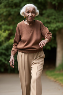 African elderly female with  brown hair