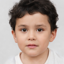 Neutral white child male with short  brown hair and brown eyes