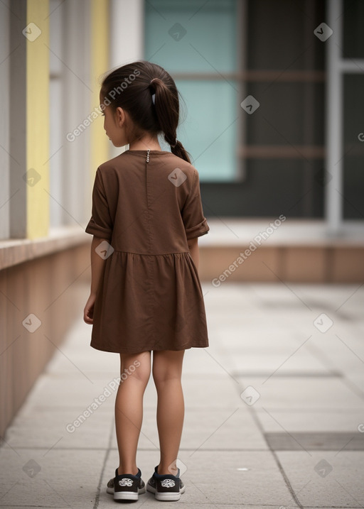 Colombian child girl with  brown hair