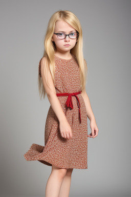 American child female with  blonde hair