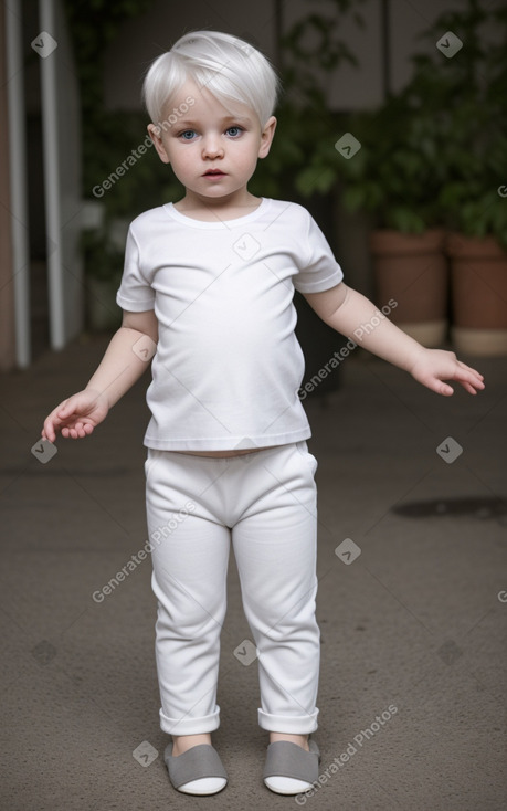 Belarusian infant boy with  white hair