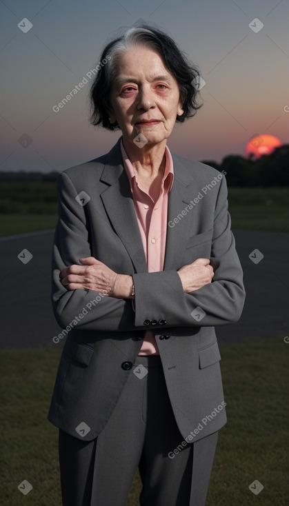 Elderly non-binary with  black hair