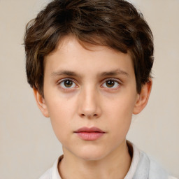 Neutral white child male with short  brown hair and brown eyes