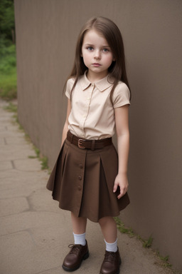 Czech child girl with  brown hair