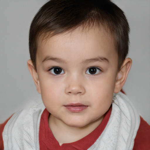 Neutral white child female with short  brown hair and brown eyes