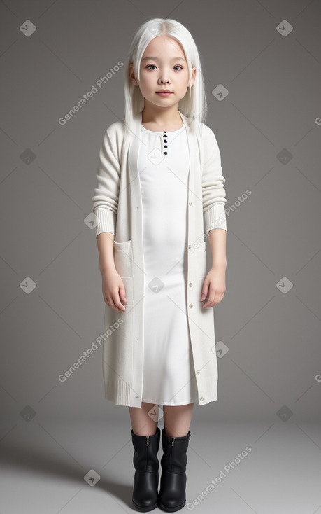 Chinese child female with  white hair