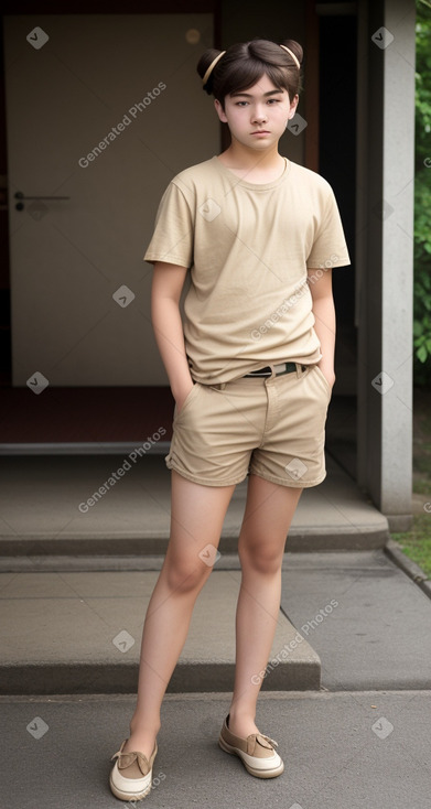 Japanese teenager boy with  brown hair