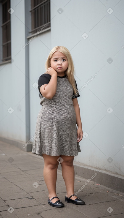 Bolivian child girl with  blonde hair