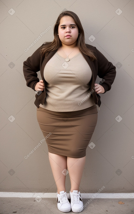 Cuban teenager girl with  brown hair