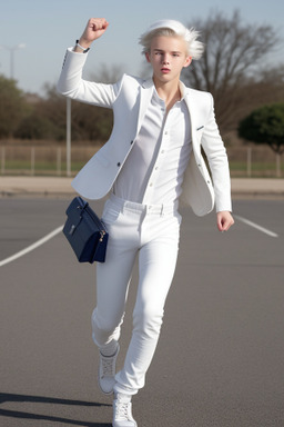 South african teenager boy with  white hair