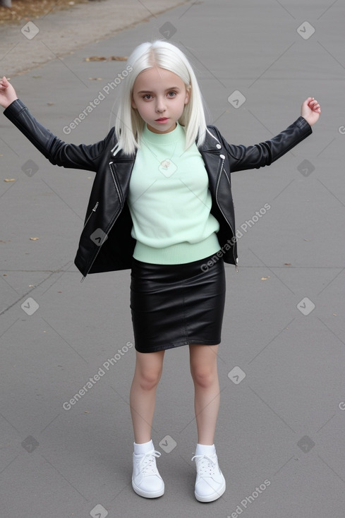 Serbian child girl with  white hair