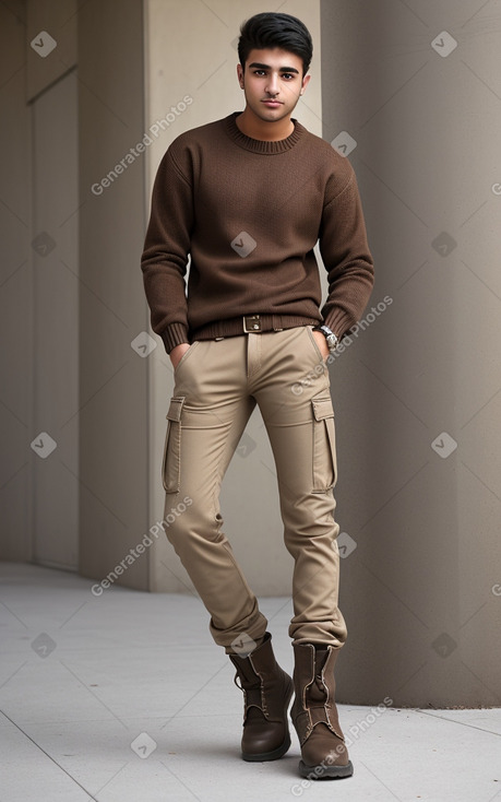 Bahraini young adult male with  brown hair