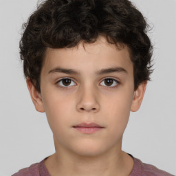 Neutral white child male with short  brown hair and brown eyes