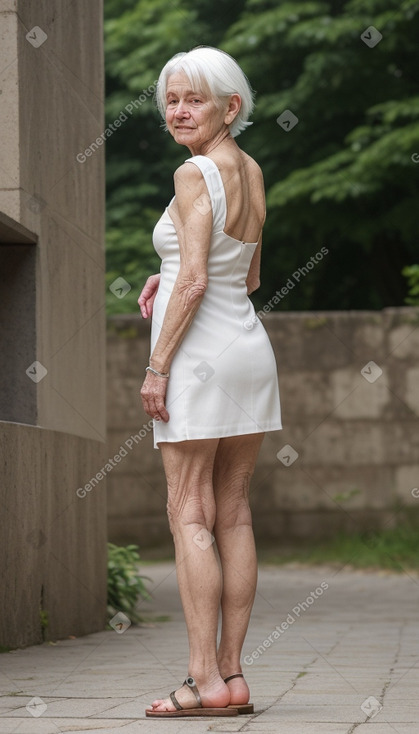 Czech elderly female with  white hair