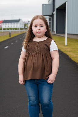 Icelandic child girl with  brown hair