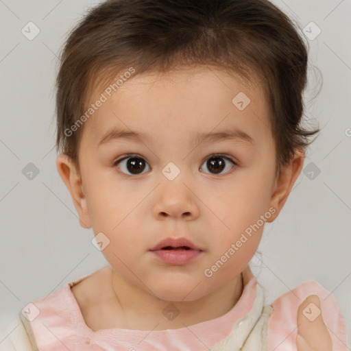 Neutral white child male with short  brown hair and brown eyes