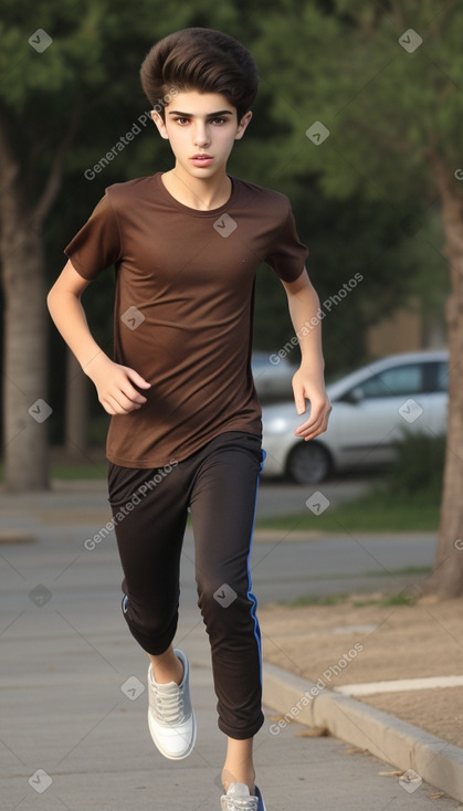 Lebanese teenager boy with  brown hair