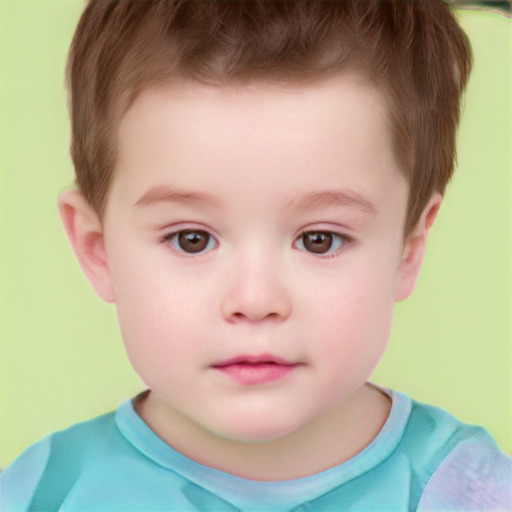 Neutral white child male with short  brown hair and brown eyes