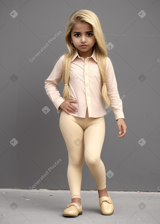 Qatari child female with  blonde hair