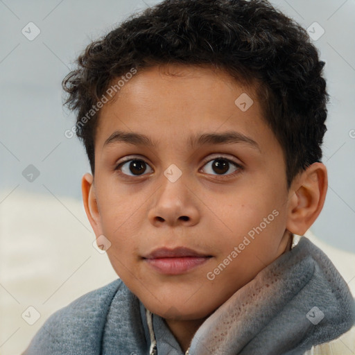 Neutral white child male with short  brown hair and brown eyes