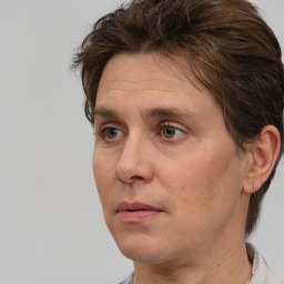 Neutral white adult male with short  brown hair and brown eyes