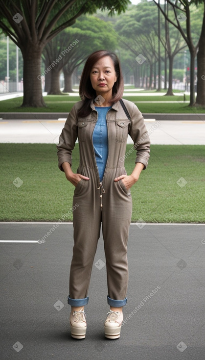 Singaporean 45 years female with  brown hair