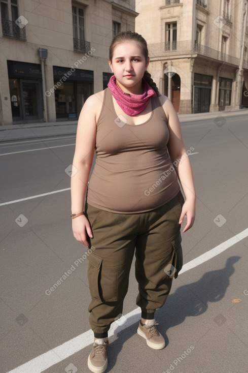 Georgian young adult female with  brown hair