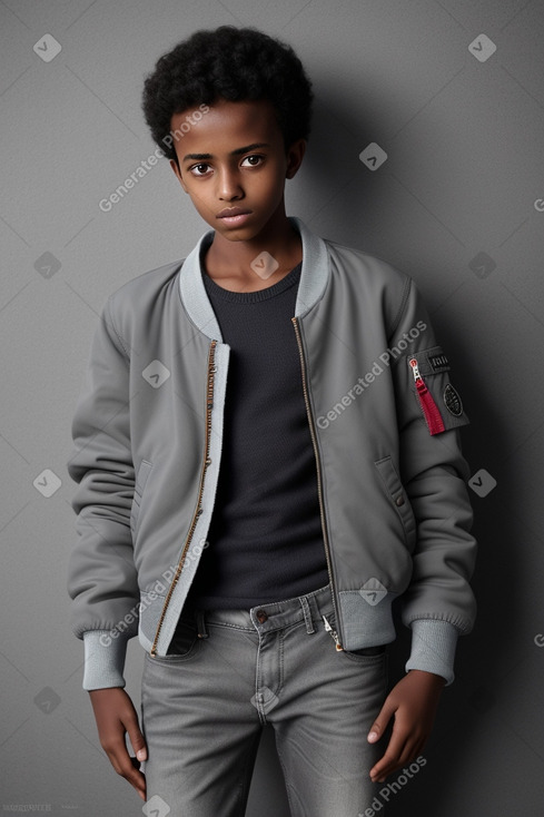 Ethiopian teenager boy with  gray hair