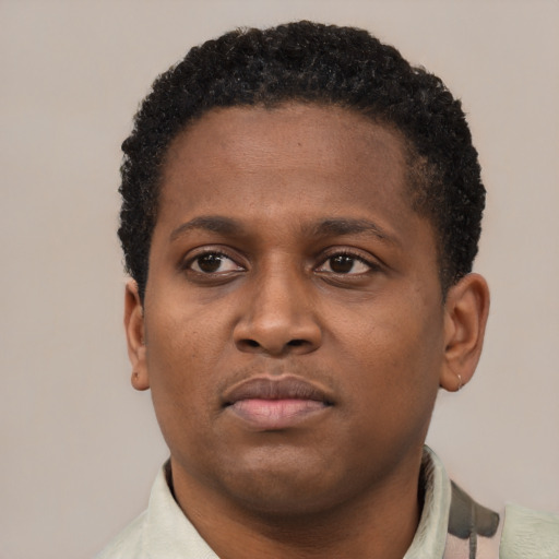 Neutral latino young-adult male with short  brown hair and brown eyes