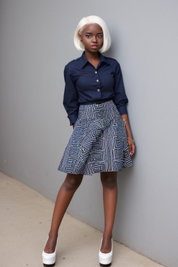 African teenager girl with  white hair