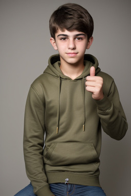 Turkish teenager boy with  brown hair